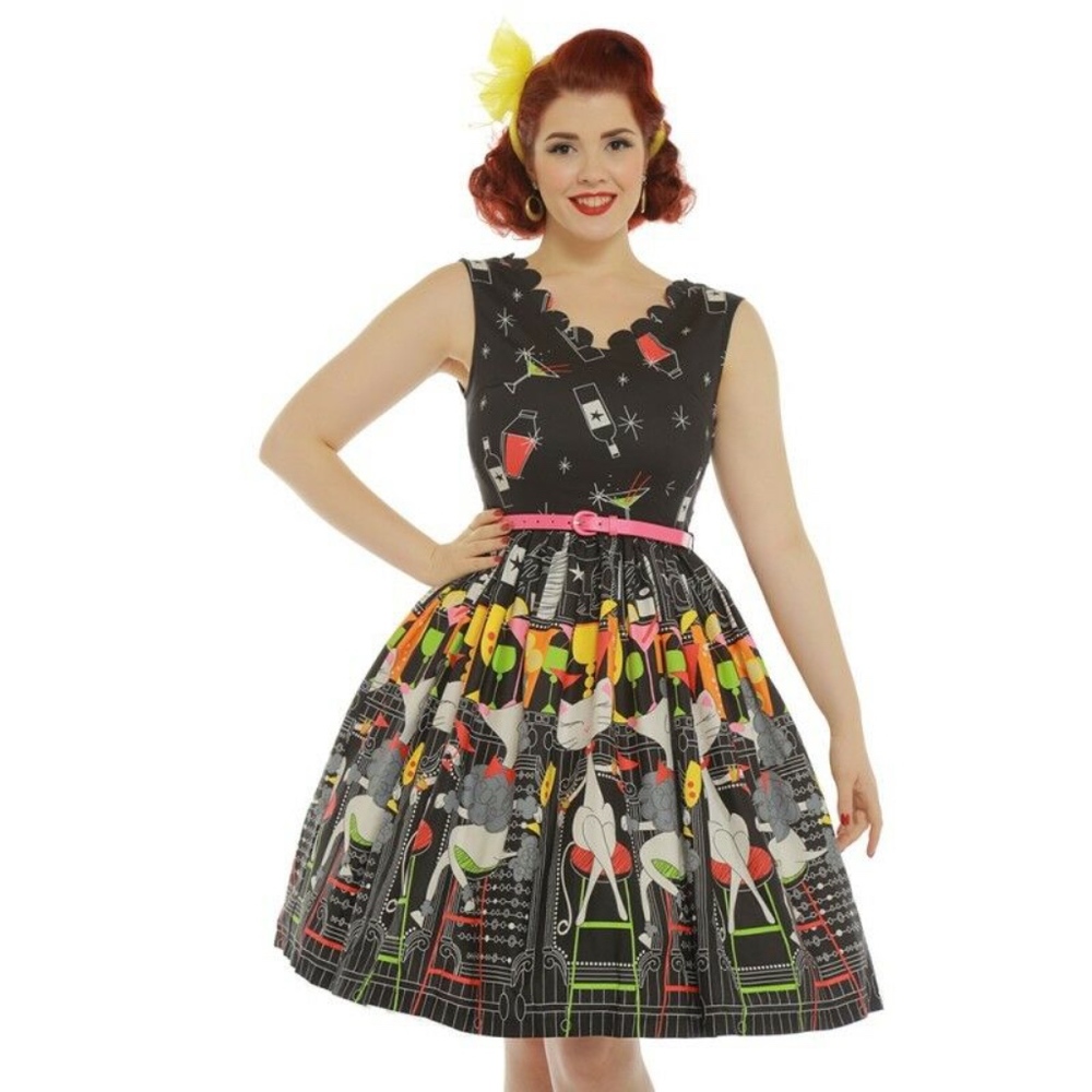 Pinup 50s Swing Poodles Cats MCM Cocktails Bar
